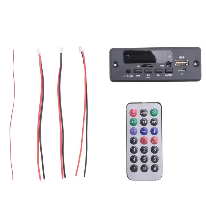 A42T-12V Bluetooth MP3 Decoder Board DIY Home Digital Audio Module USB For Speaker Handsfree Audio Module Black