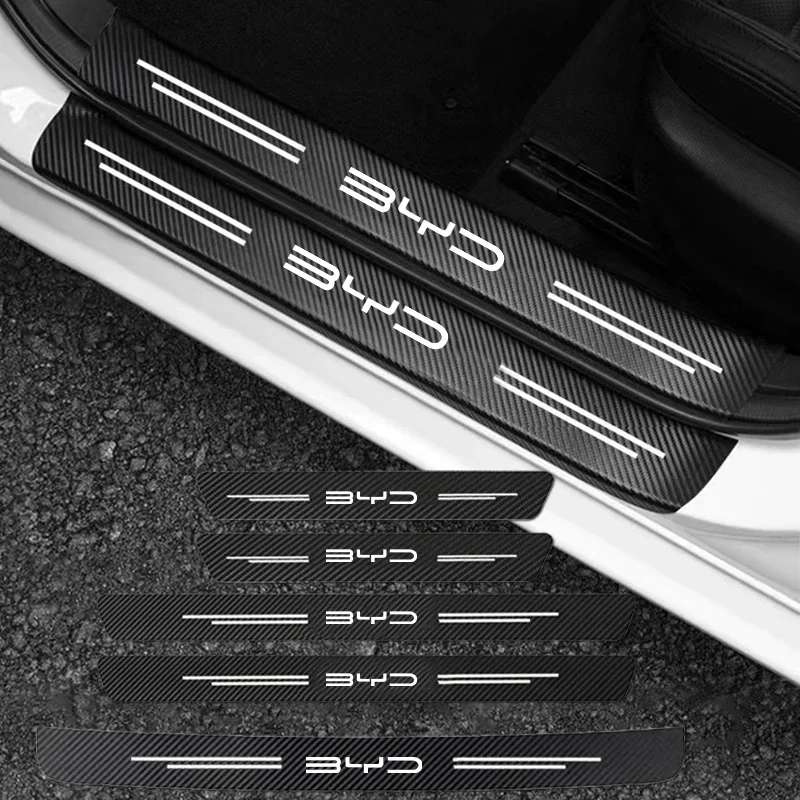 For BYD M6 G3 G5 T3 13 F3 F0 S6 S7 E5 E6 L3 tang yuan atto3 Auto Carbon Fiber Decals Stickers Car Door Threshold Scuff Plate