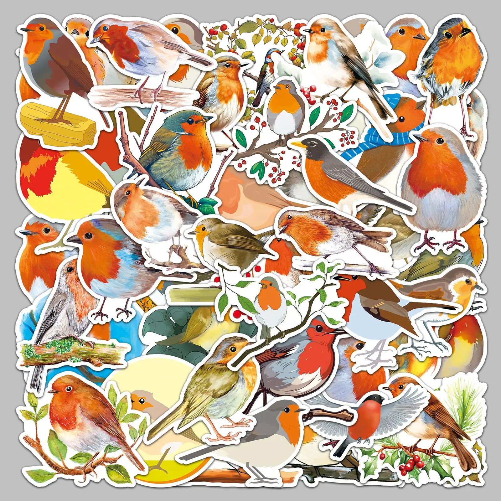 50pcs Creative Cartoon Style Cute Robin Series Graffiti Stickers Suitable For Helmet Desktop Wall Decoration DIY Stickers