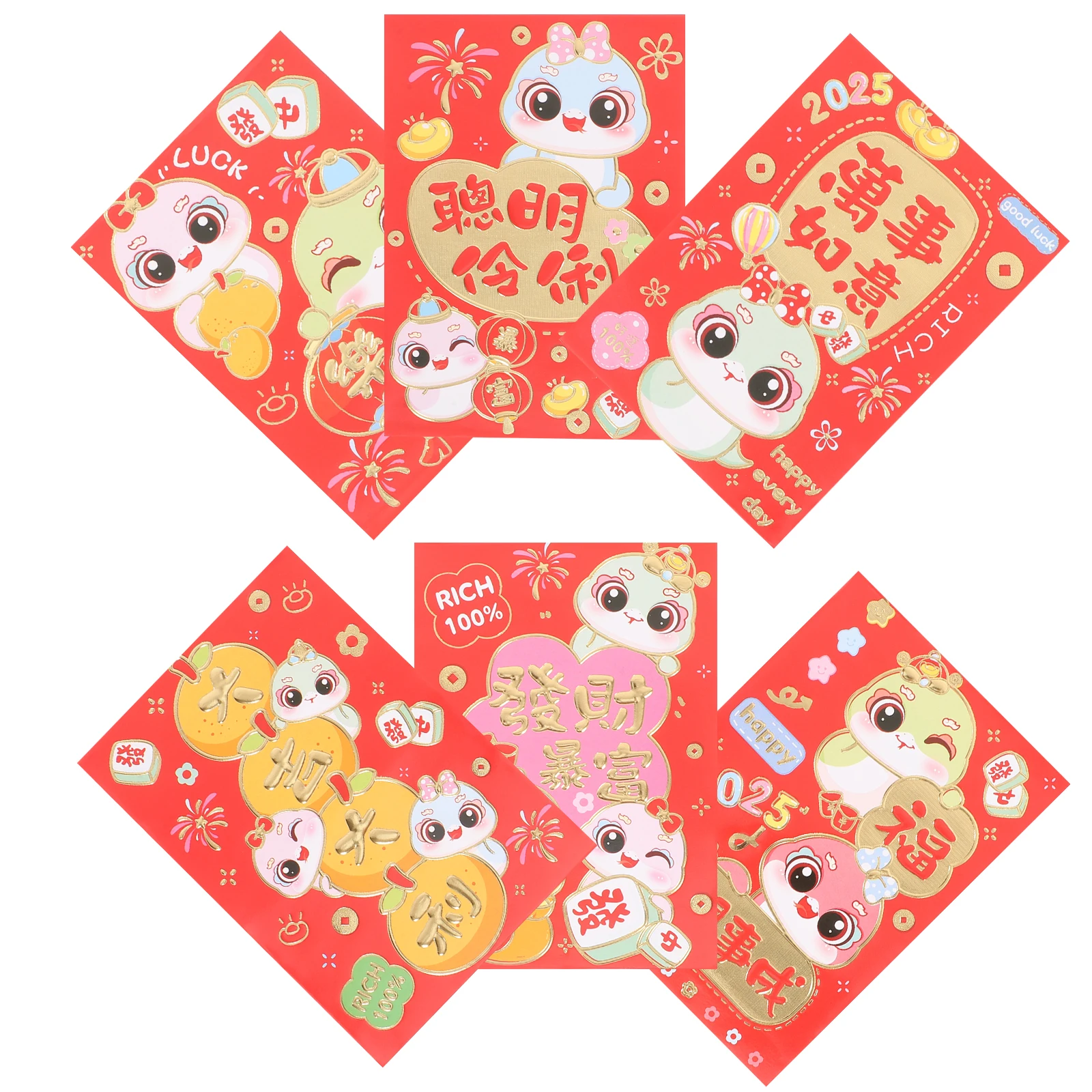 

60Pcs Chinese Red Envelopes Traditional Packets for Lunar New Year Spring Festival Money Saving Cash Envelopes