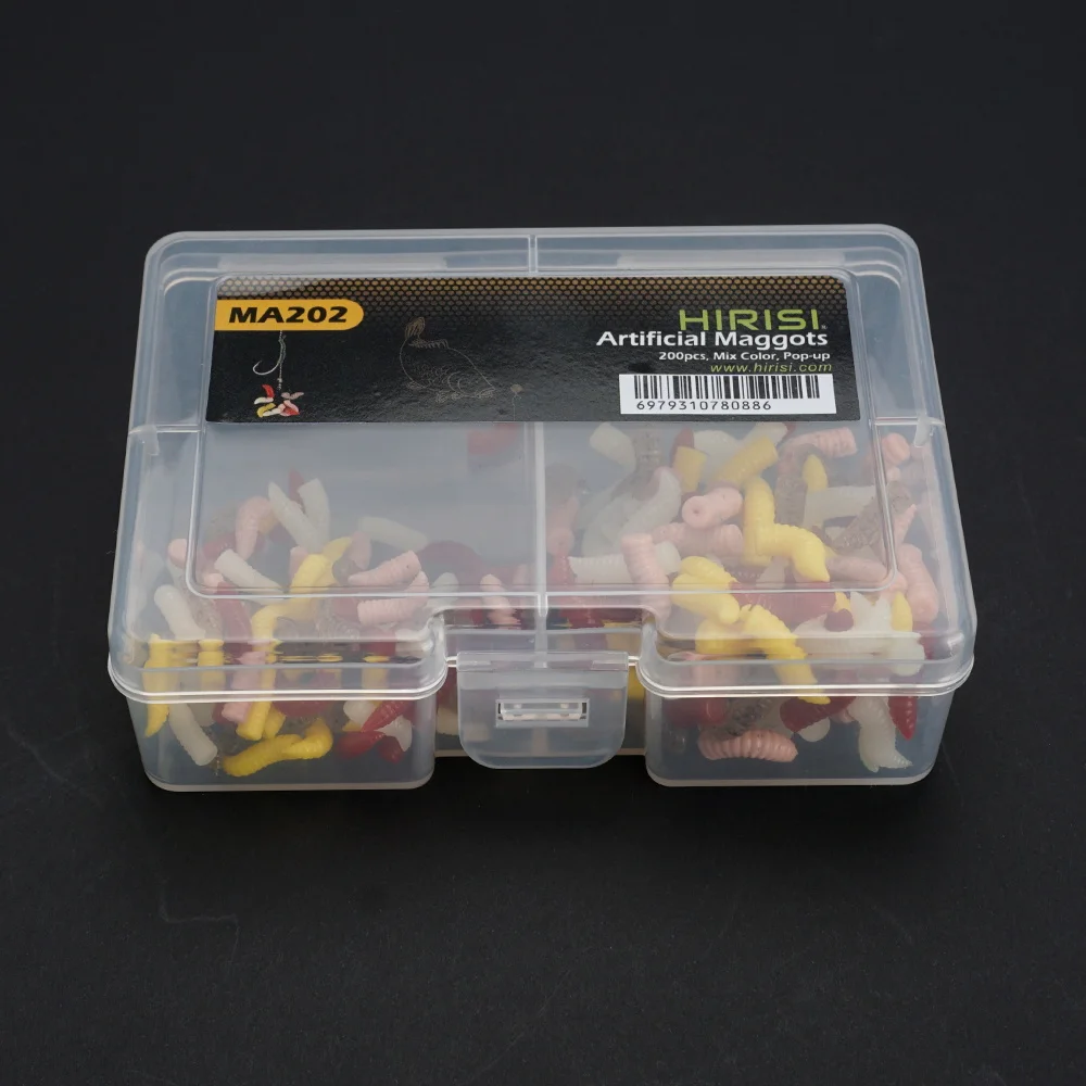 Hirisi 1,2cm/1,5cm Weiche Plastik-Madenköder Mini-Wurmköder Künstlicher Silikon-Larvenköder Karpfenangel-Zubehör – Detail 10