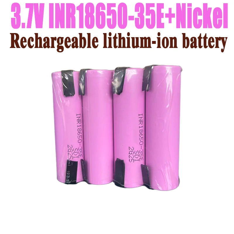 

3.7V INR18650-35E Rechargeable Lithium-ion Battery with Nickel Connection, High Capacity & Long Cycle Life