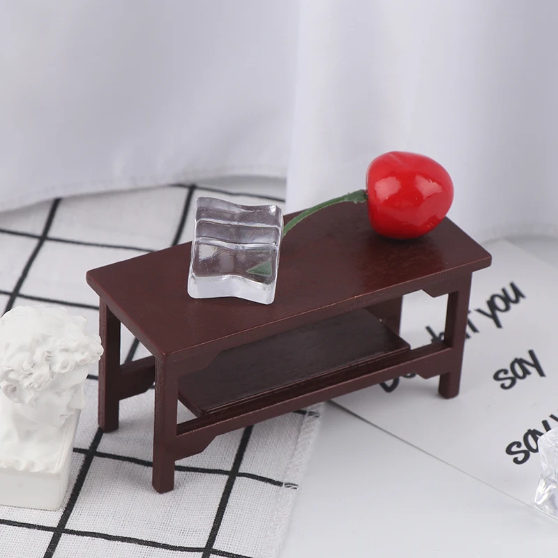 1/12 Dollhouse Miniature Retro Wooden Coffee Table Furniture Toys Accessories view 6