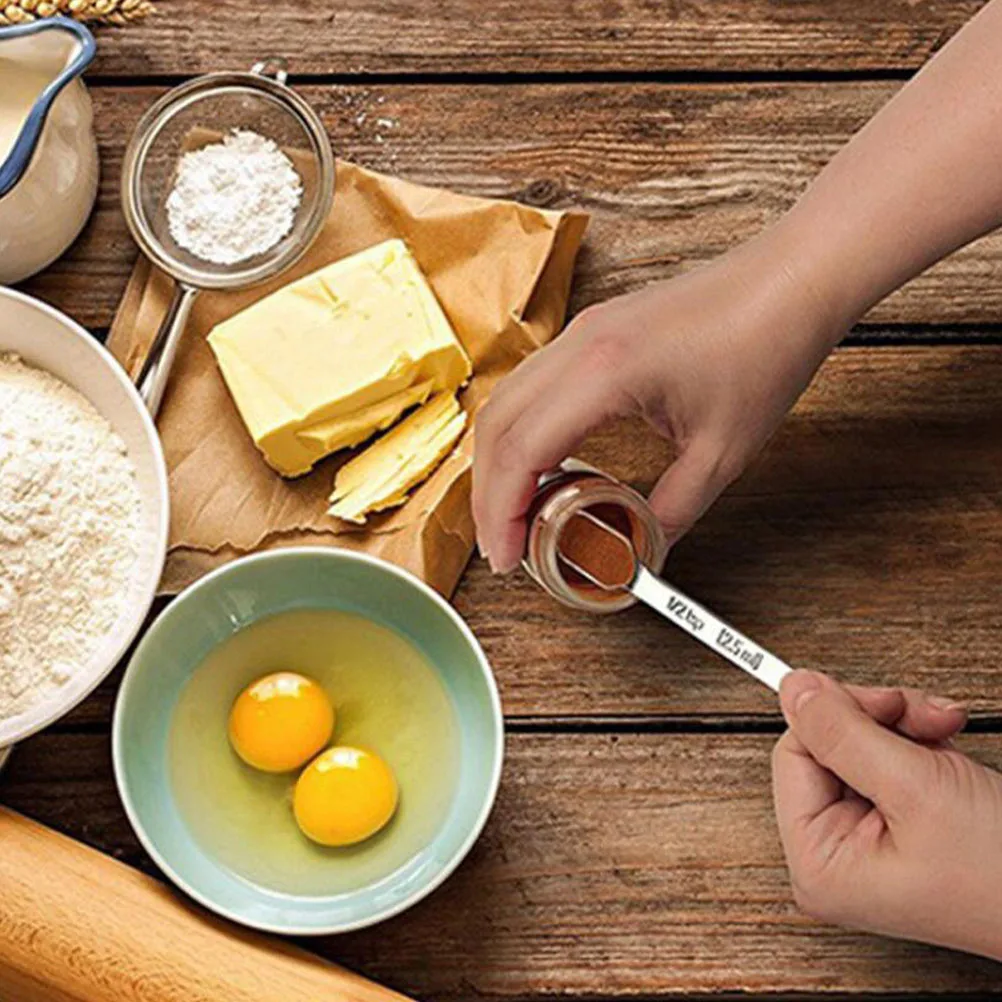 

7pcs Stainless Steel Measuring Spoons Set For Baking Cooking Kitchen Tools Household Measurement Scoops Wet Dry Food Graduated