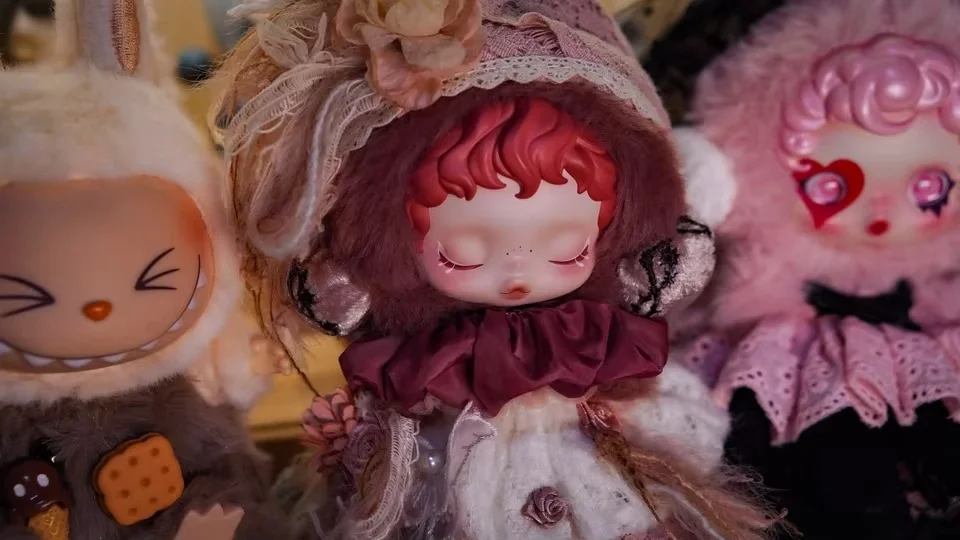 New SP  Velvet Plush Doll Gorgeous Clothes 17cm   Fashion Lace Headscarf Set Exquisite Leather Shoe Accessories