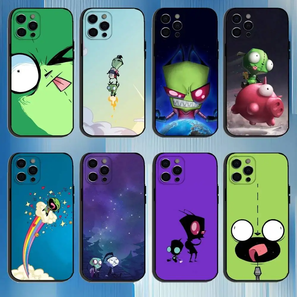 

I-Invader Zim Gir Phone Case For iPhone 16,15,14,13,12,11 Plus,Pro Max, Others Soft Black Cover