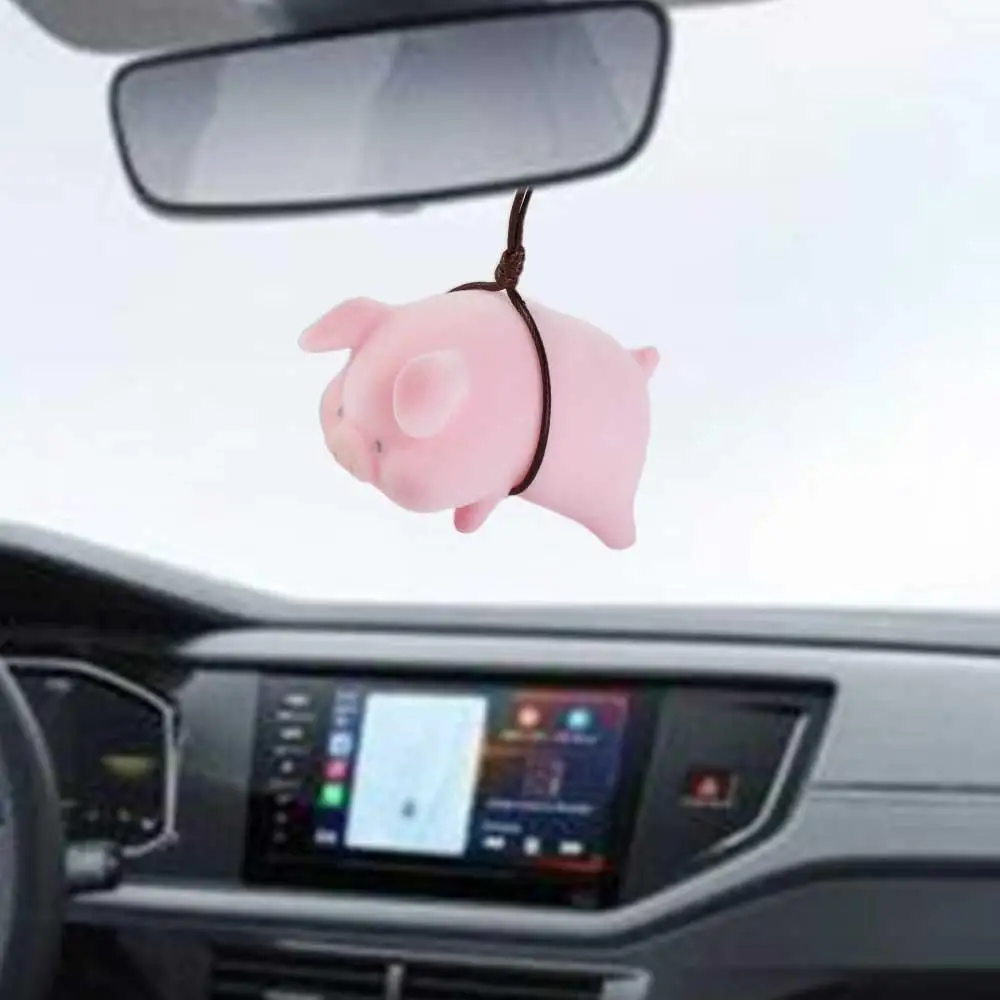 Accessories Cute Dashboard Car Decoration Funny Toys Car Pendant Pink Pigger Ornament Pig Car Decoration Lucky Piggy Hanging