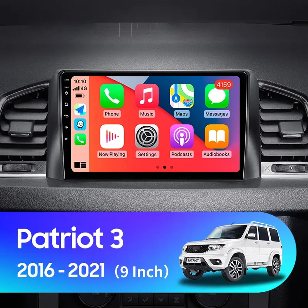 Rádio de carro sem fio CarPlay Auto, Sistema Android 14, Vídeo multimídia, Navegação GPS, 8 Core para UAZ Patriot 3 2016-2021, 8G + 256G