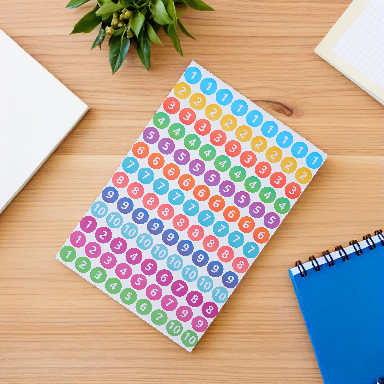 Round Number Stickers 1-10 Self Adhesive Inventory Labels For Classroom Office Moving Printable Circle Sticker Sheets -