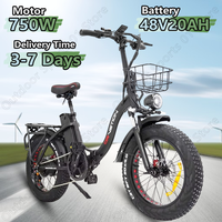 DRVETION CT20 Electric Bicycle 750W Motor 48V20AH Lithium Battery Adult Electric Bike 20*4.0 inch Fat Tire Urban Commuter E-bike