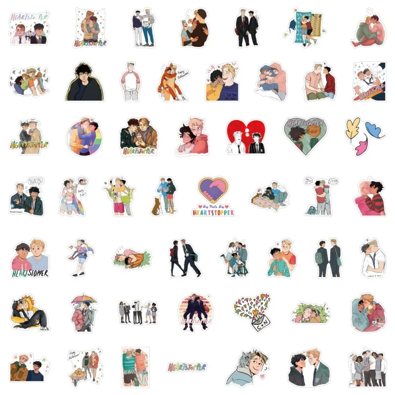 10/50/100Pcs Hot Drama Anime Heartstopper Sticker Guitar Skateboard Laptop Luggage Decoration Waterproof Graffiti Cartoon Decals