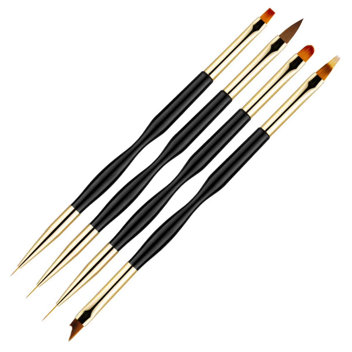 4-delige Nail Art Pen Brush Set met nylon borstelharen voor acrylnagels, tekenen, stippen, manicuregereedschap, creatieve ontwerpset