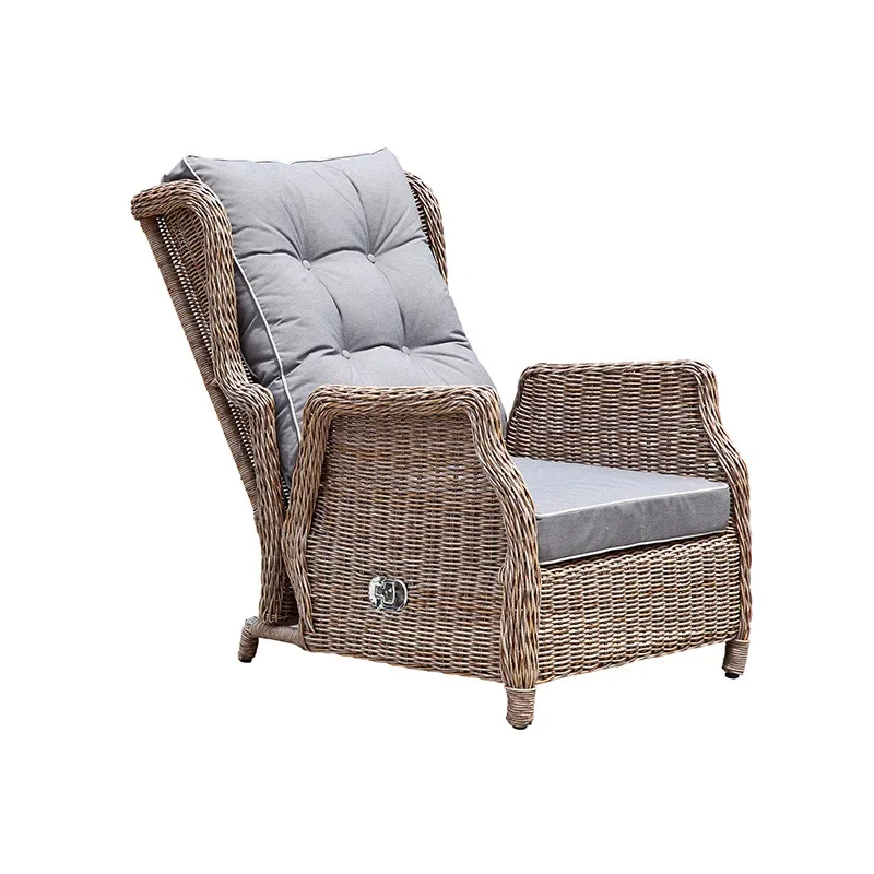 gw-Modern Design Automatic Adjustable Outdoor Aluminum Lounge Sofa Rattan Recliner Chair For Patio Living Room Relaxing Soft