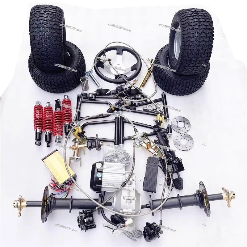 

Self-made Electric Four-wheel Kart Accessories Hanging Steering Machine Differential Shaft Drive Rear Axle Motor 6 Inches