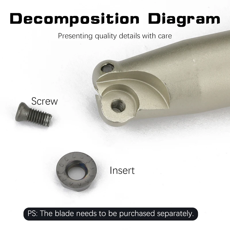 قاطعة طحن الأنف المستديرة EMRW 4R، C12/C20، حامل فائق المقاوم للصدمات لـ RPMT08T2 مملة وطحن #6
