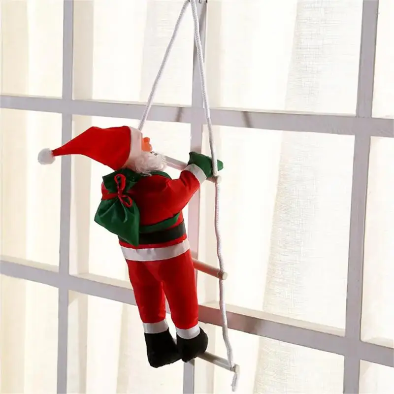 Christmas Ornaments Gift Climbing Ladder Santa Claus Christmas Tree Wall Hanging Pendants Climbing Rope Doll New Year Kids Toy