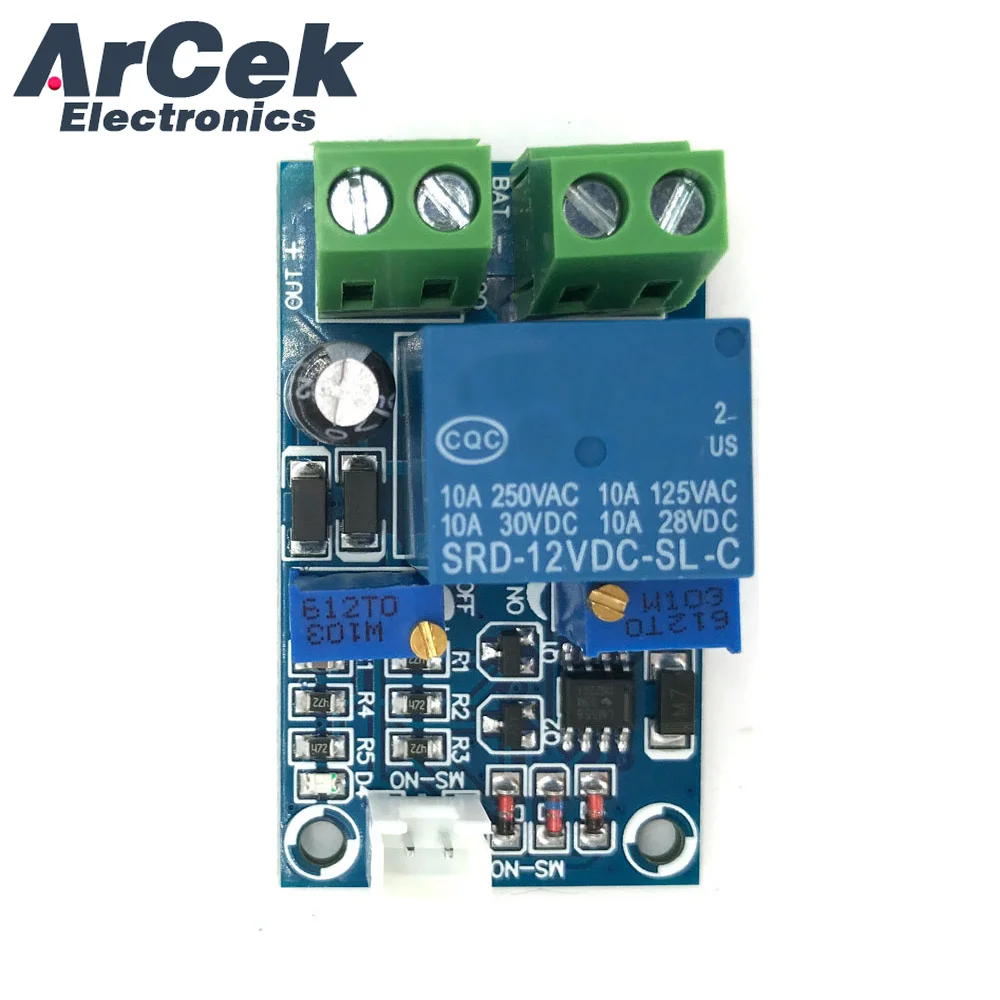 12V Bateria Undervoltage e Low Voltage Cut Off Module, Placa de proteção de recuperação de interruptor automático