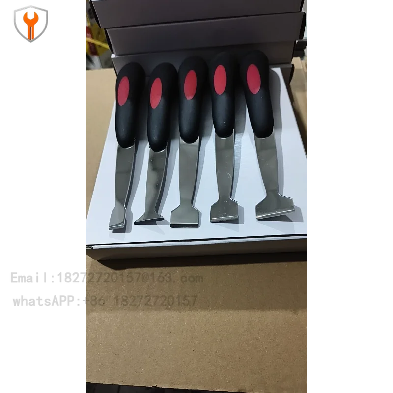 Manual Windshield Urethane Scraper Tool Kit Glass Bottom Glue Repairing Knife Set with 3pcs Blades with Soft Rubber