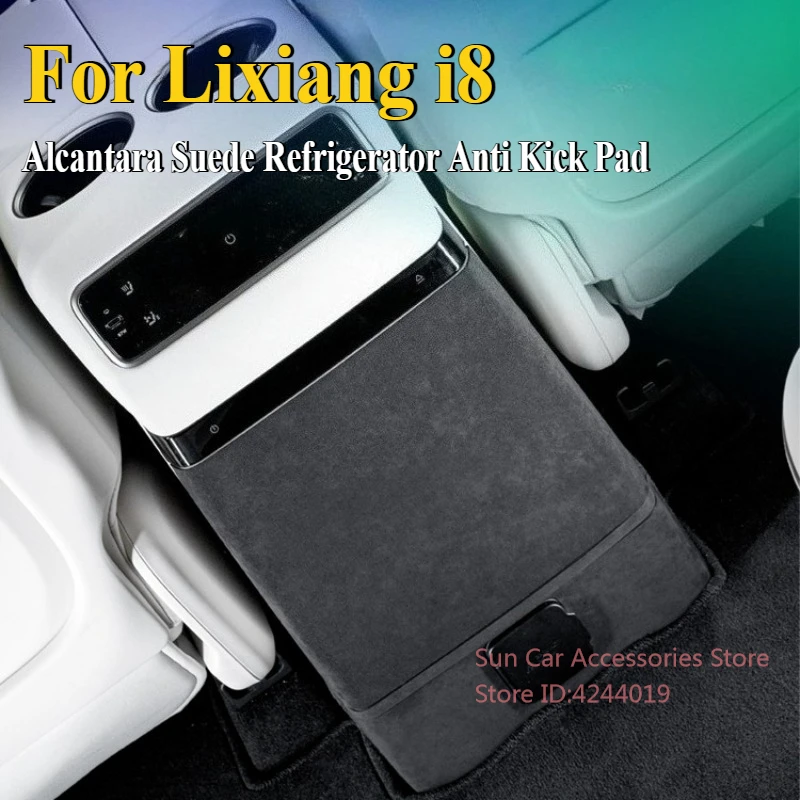 

For Ideal Lixiang i8 Alcantara Suede Refrigerator Anti Kick Pad Decorative Stickers Car Interior Modified Accessories