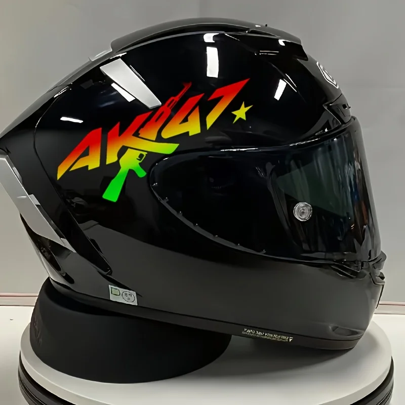 

2D Flat AK47 Motorcycle Sticker Set, Waterproof Vinyl Decals for Helmet, Fuel Tank, Body, Window & Engine Cover