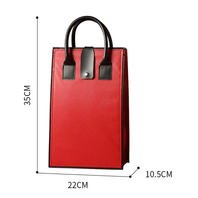 Luxury Red Wine Packing Bag Exquisite Portable PU Leather Handle Bag Double Bottle Red Wine Tote Bag Champagne Bag Gift Box