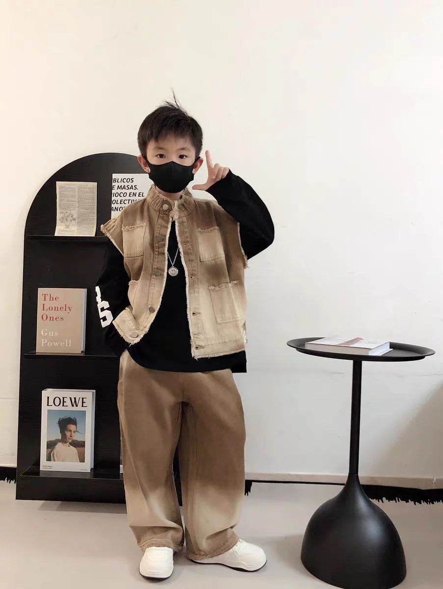 

Детский комплект для выступлений на уличные танцы, детский сценический костюм в стиле хип-хоп, костюмы для подиума для джазовых танцев для девочек