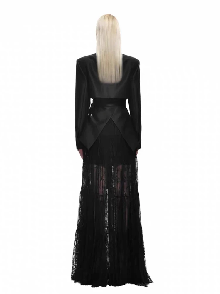 Chaqueta de algodón con cuello levantado y cinturón de PU para mujer, chaqueta cálida de longitud media, chaqueta acolchada con media cremallera, prendas de vestir Parker