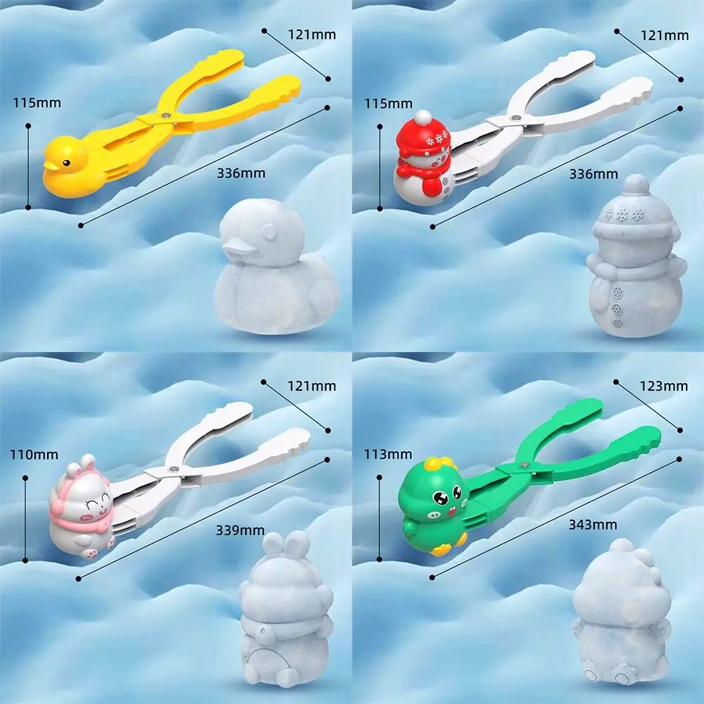 Creative Plastic Snowball Clip Cartoon Dinosaur Duck Shape Snow Play Toy Snowball Tool Snow Ball Mold Kids Gift