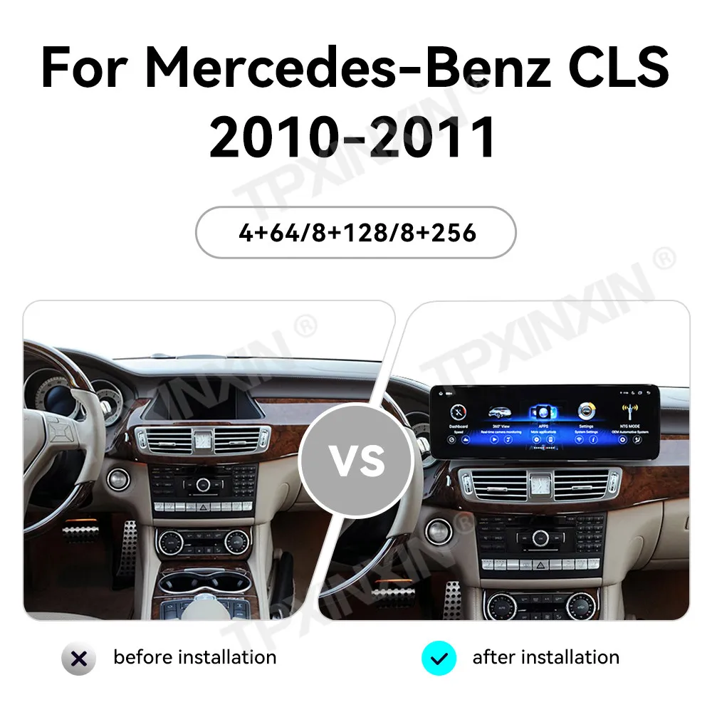 GPS Navi 14.9 "Ultra QLEDหน้าจอCarPlayวิทยุรถยนต์สําหรับMercedes Benz CLS 2010-2011 Android 13 เครื่องเล่นมัลติมีเดียหัวหน่วย