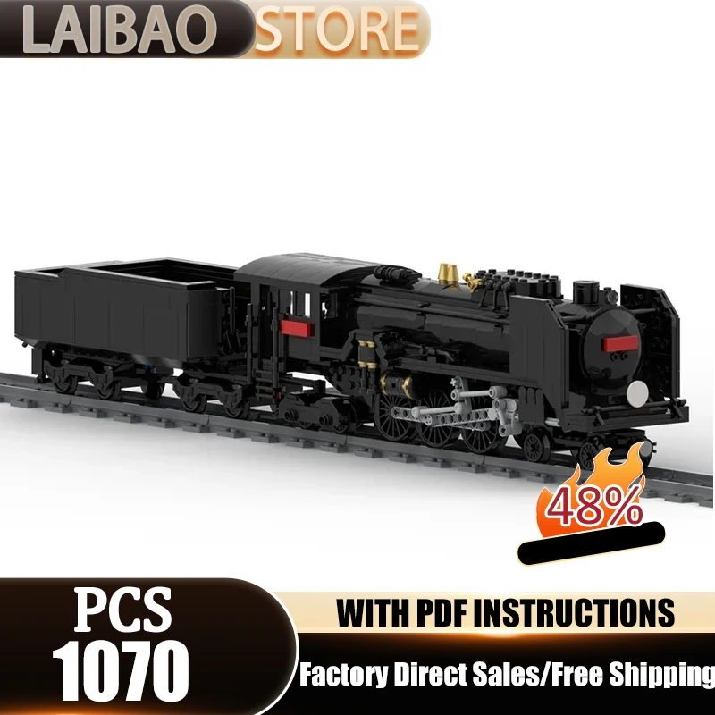 

Конструктор Moc Building Bricks C62: Модель паровоза, серия «Технология железных дорог», модульные блоки, игрушка для сборки, подарки