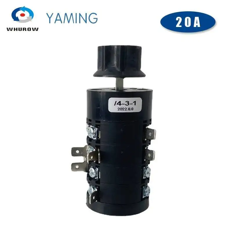 HZ5B-20/4-3-1 Sei Posizione di Partenza Rotary Cam Interruttore 4 Livelli di 20A di Contatto In Argento 16 Terminali Star Maniglia