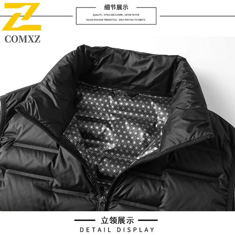 رجل أسفل سترة الأزياء الوقوف طوق السفر في الهواء الطلق سميكة الدافئة سترة قسط أكمام تصميم الباردة مقاومة الشتاء الرجال جيليه