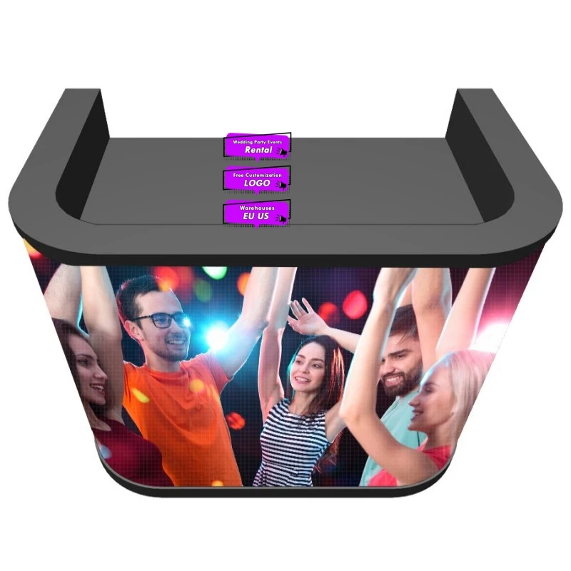 

Dj Station Facade Desk Stand Table Portable Booth Led Video Wall Display Screen Dj Booth