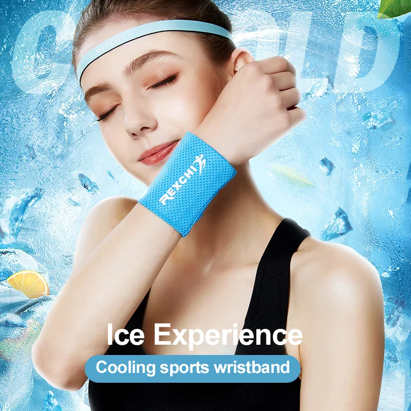 Sport Sweatband For Gym Yoga Volleyball Hand Sweat Band Wrist Brace Support Breathable Ice Cooling Tennis Sports Wristband Wrap