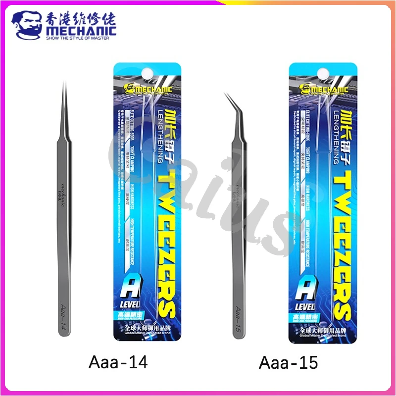 

МЕХАНИК Aaa-14 Aaa-15 Нержавеющая сталь Ультратонкий Высокая твердость Прочность Прочный пинцет для ремонта материнской платы SMD PCB BGA