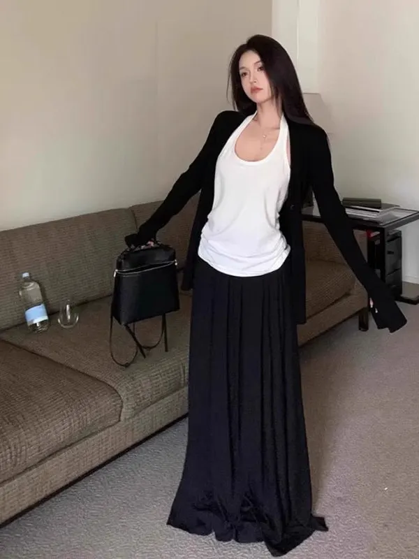 Rétro Faion Bla V-Ne tricoté ouvert Cardigan femmes été sangle longue Sve Protection solaire couvrir haut rue Sle Sl...