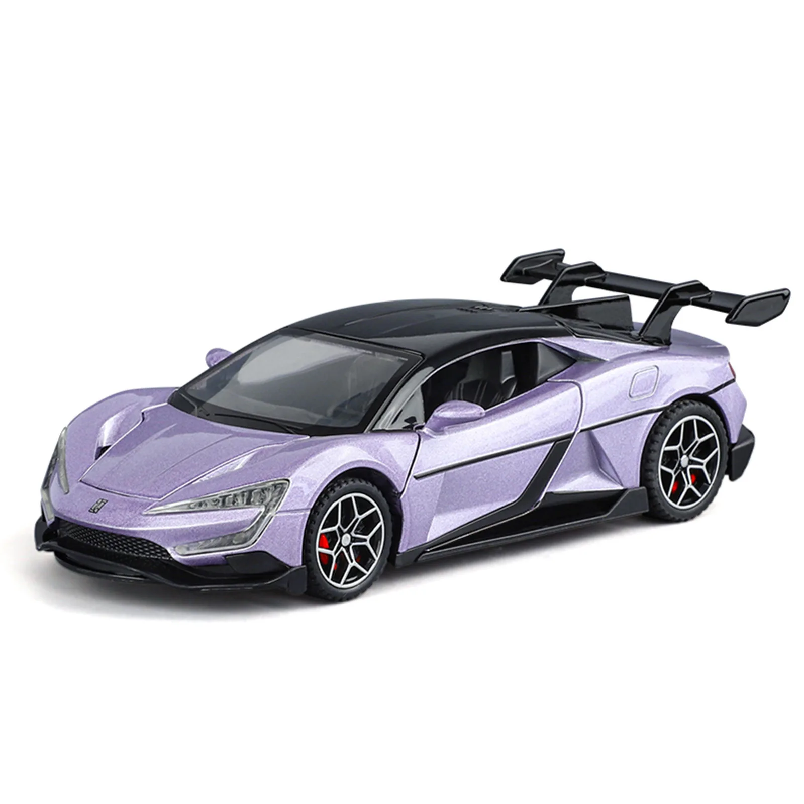 1: 32 Alla ricerca sul modello di auto sportiva in lega U9, la porta a farfalla può essere aperta, decorazione leggera, regalo per ragazzo