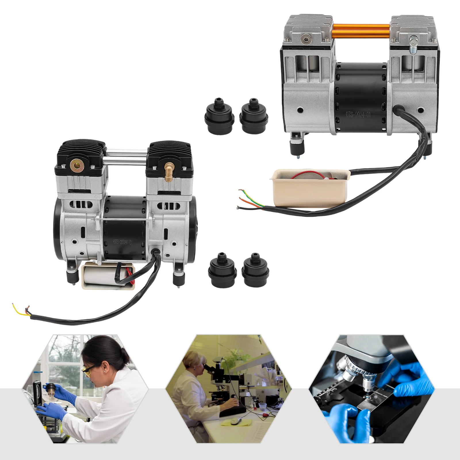Luftkompressor-Pumpenkopf 980W/1500W Reinkupfermotor 220V 140L/Min Pumpenkopf mit Schalldämpfern für Industrie- und Heimgebrauch – Detail 2