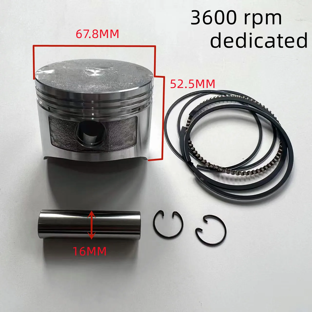 ピストンリングピンキット 68MM 三菱 GT600 GM182 GB18G 6.0HP (3600/rpm 専用）エンジン交換用