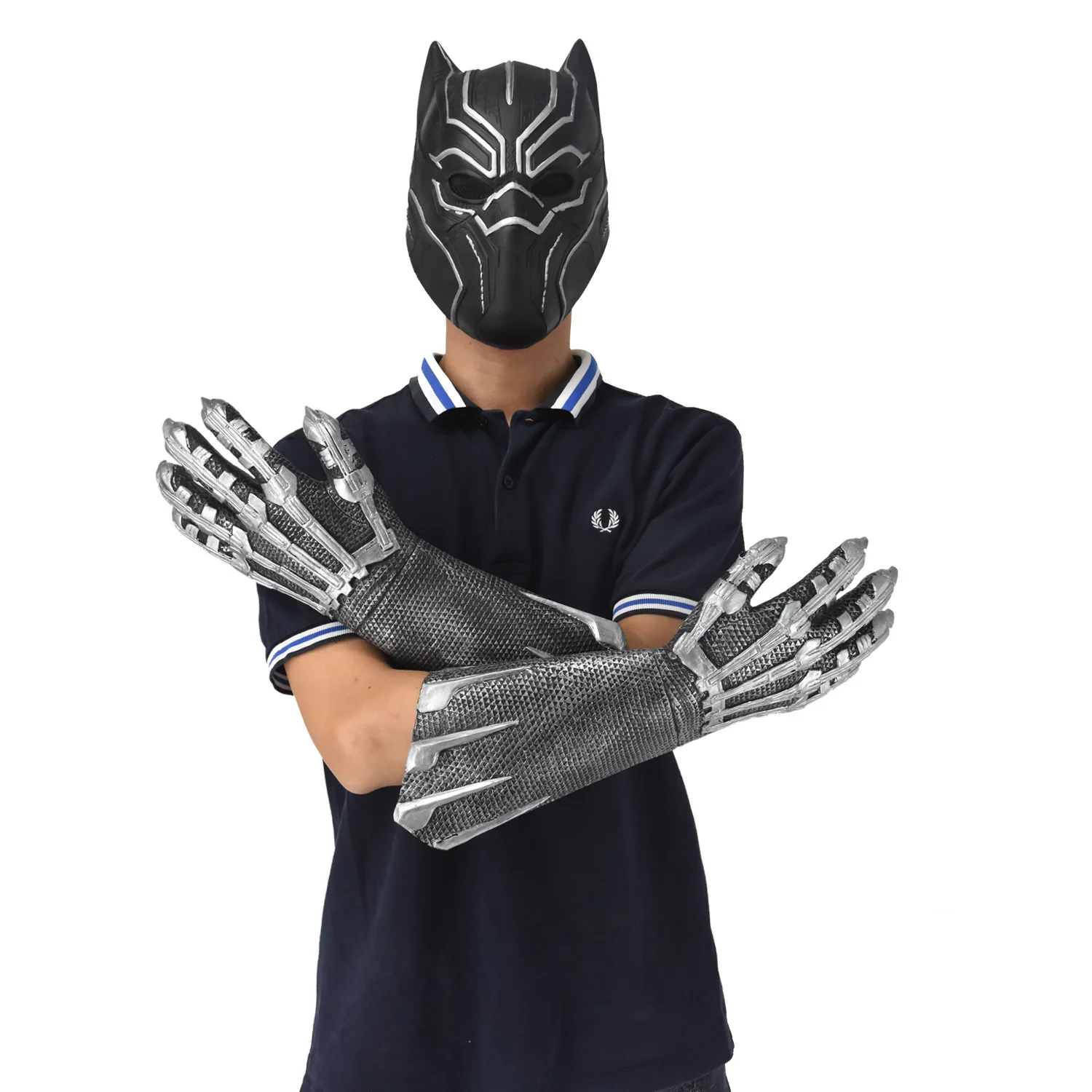 Cosplay marvel super Heroes Black Panther mask Gloves latex Action Figure Toy model costume party kids child best gift toys