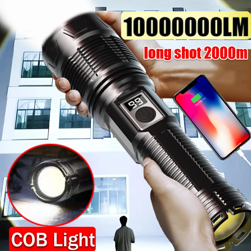 

Most Powerful LED Flashlight USB Rechargeable High Power Flashlights Super Bright Torch Light For Camping Outdoor