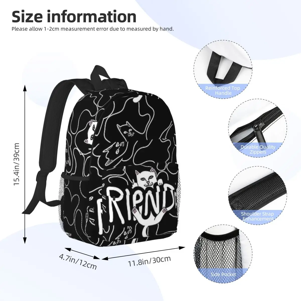 Mochila escolar con diseño de líneas de color negro para mujer y adolescente, bolsa de viaje para ordenador portátil