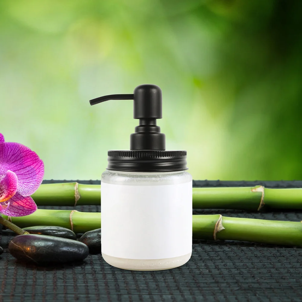 

4Pcs Stainless Steel Jar Pump Lid Farmhouse Lotion Dispenser Lid for Bathroom Kitchen Hand Soap Liquid Pump Replacement