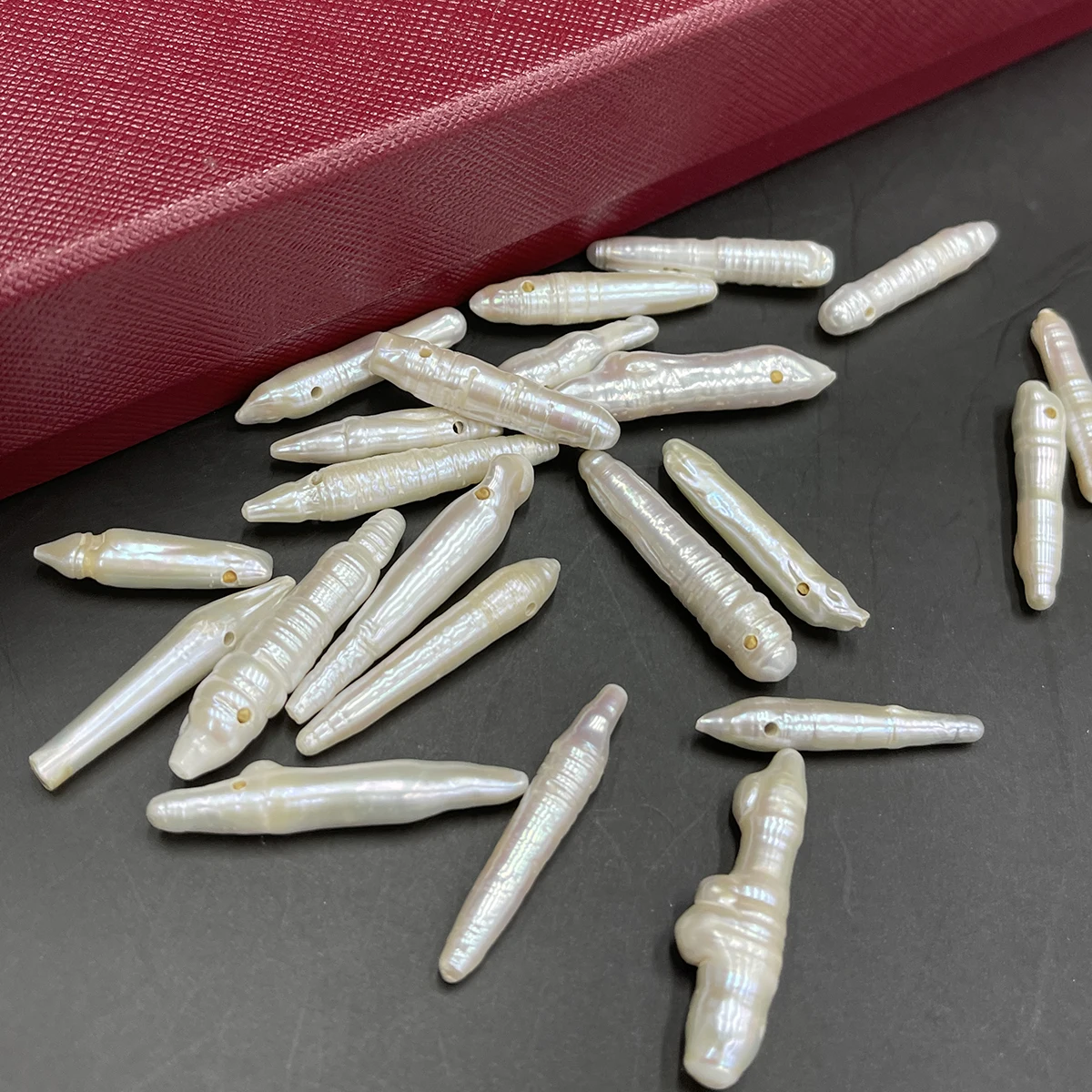 10pcs/lot Natural Freshwater Pearl Beads Long Strip Shape White Pearl Loose Beaded for Making DIY Jewelry Earrings 7x20-8x30mm