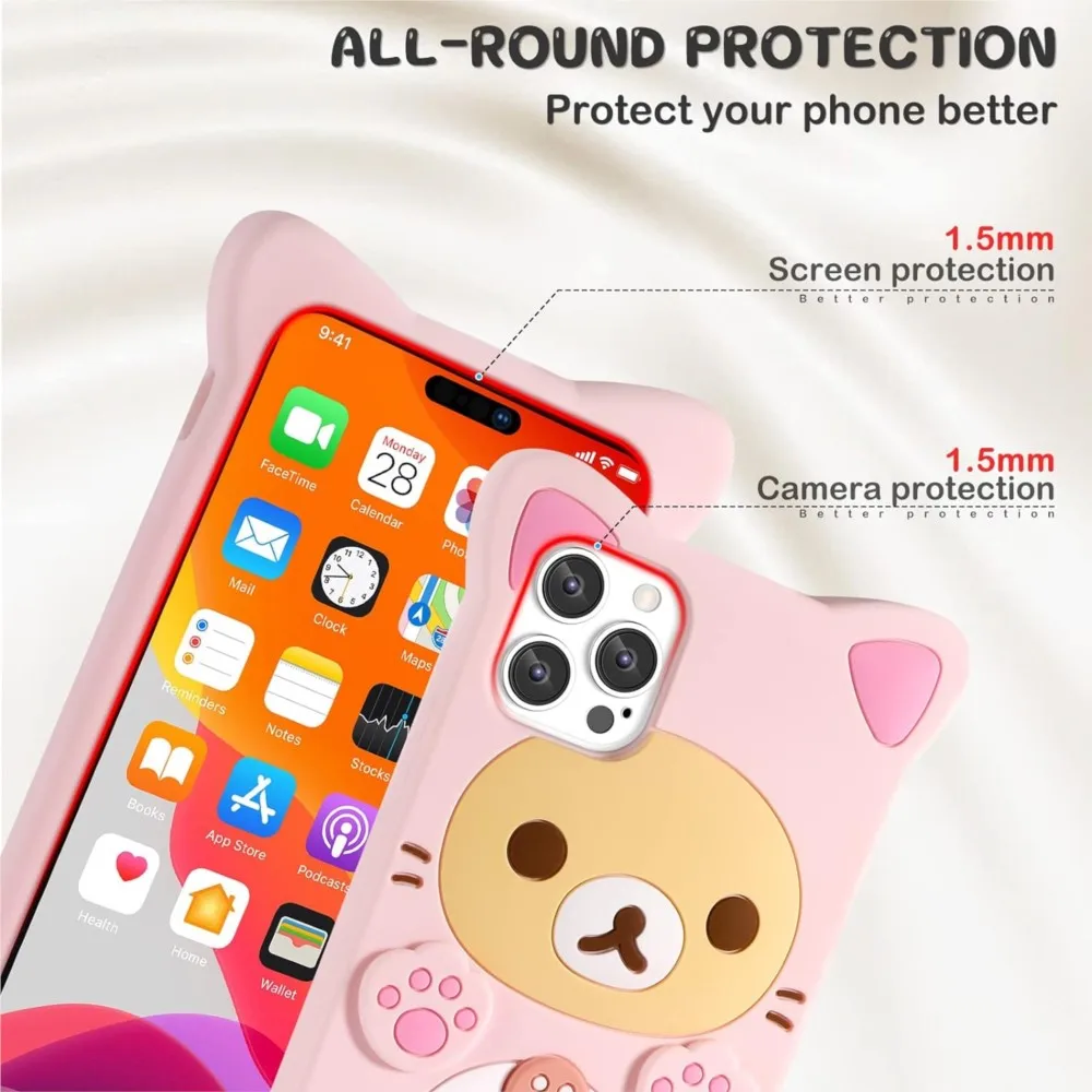 For Samsung Galaxy A15 A14 A53 A54 S20 FE S21 S22 S23 S24 Plus Silicone Rilakkuma Cat Bear Soft Cover Case