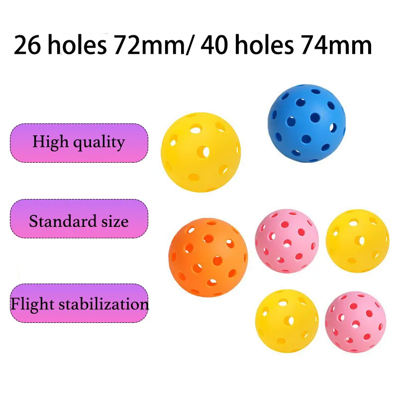 40/26 holes 74/72MM 26g Pickleballs Injection Molding PE  Outdoor Indoor Pickleballs Durable Competition Pickleballs Pro Balls