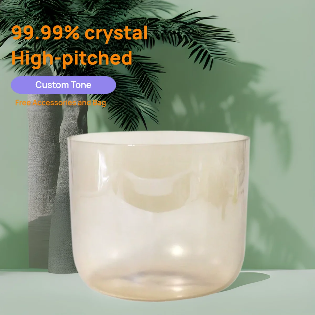 

Dark Gold Transparent Crystal Singing Bowl Percussion Instrument Yoga Meditation Stress Relief Singing Bowl Crystal Music Bowl