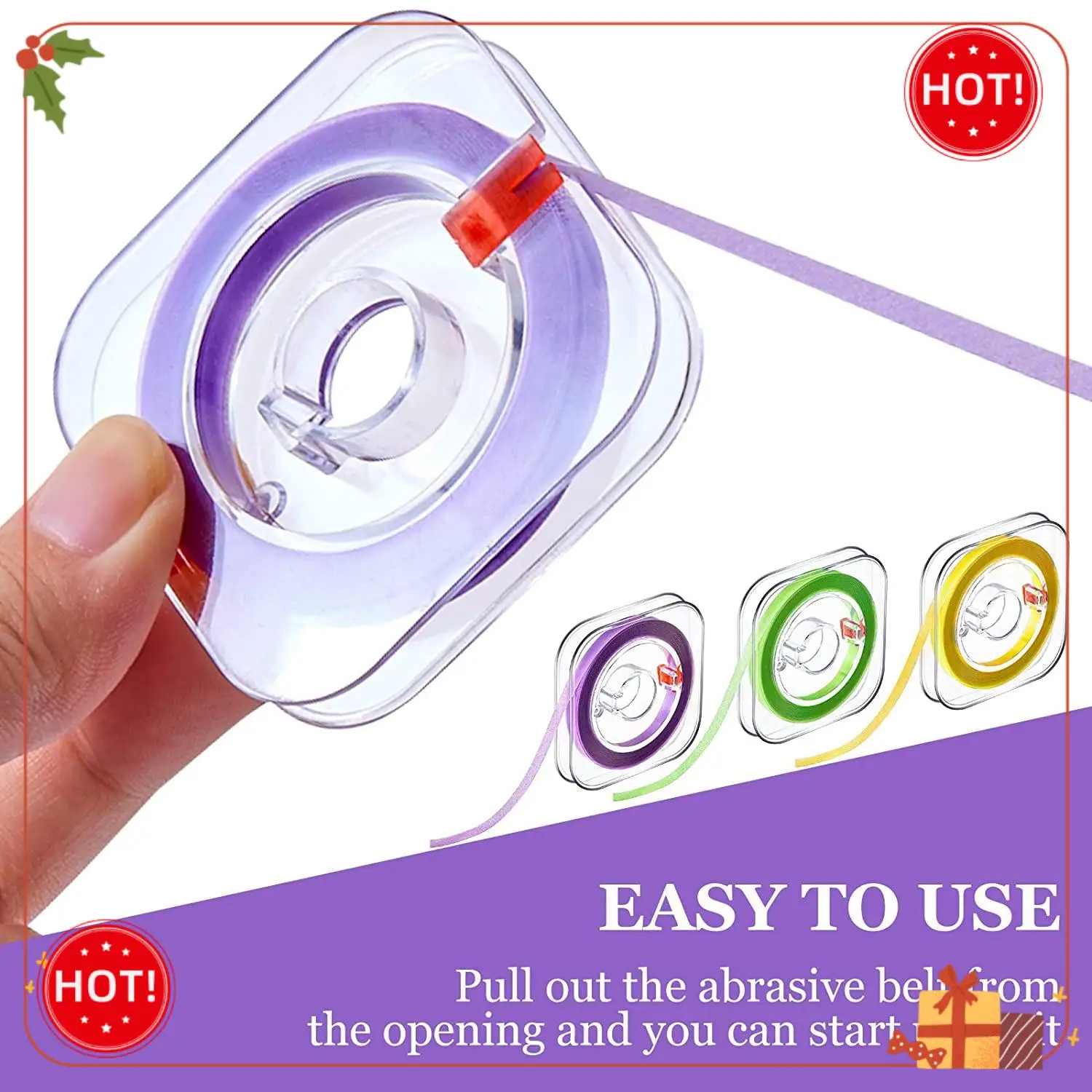 ABLE-3 حزمة 4 مم × 6 متر شريط تلميع ملف لتلميع الأسنان لأداة تنظيف مجموعة تلميع الأسنان المقطوعة