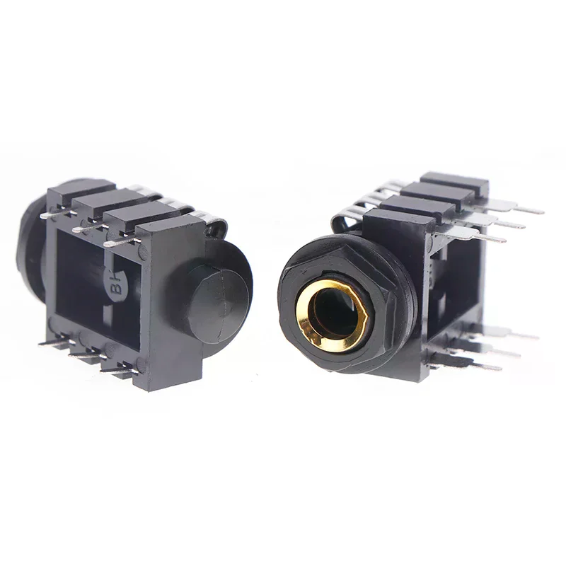 5pcs Stereo Type Audio Jack Pcb Panel Mount 6 Pin 1/4
