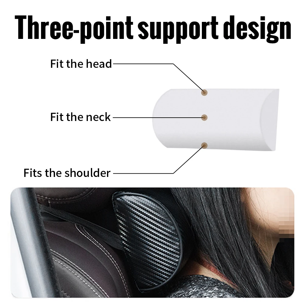 1/2Pcs Car styling Carbon Fiber Neck Headrest Pillow Car Accessories For Ford Ranger Focus Kuga Mustang MAX Transit Racing MK2